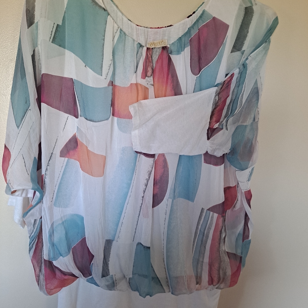 Philosophy Multicolor Abstract Blouse